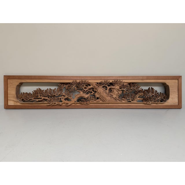 Wood Large Japanese Pine Tree Carving, 1960s For Sale - Image 7 of 18