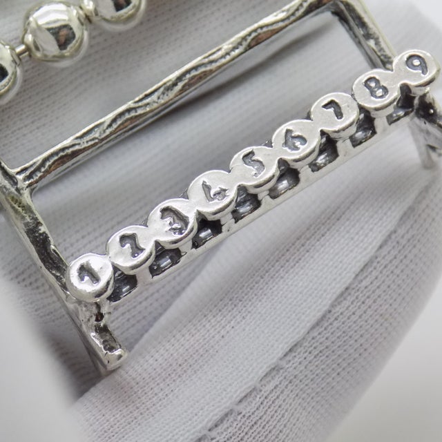 Vintage Italian Handmade Silver Abacus Miniatura, 1980s For Sale - Image 9 of 13