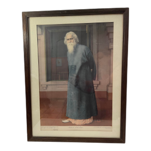 Late 20th Century Ghosh, S. Rabindranath Tagore, Poet/Philosopher, Bengali. Lithograph, Inscribed, Framed