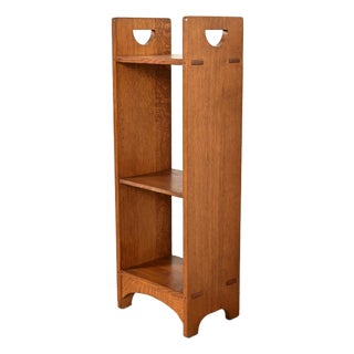 Stickley Mission Oak Arts & Crafts Cutout Bookshelf For Sale