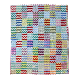 Antique Hand-Stitched Chevron Patterned Quilt
