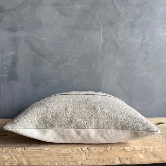 Turkish Vintage Turkish Fabric Pillow With Down Insert 22" X 22" For Sale - Image 3 of 6