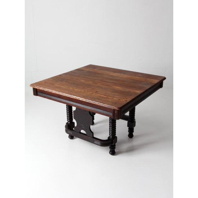 Antique Jacobean Revival Barley Twist Square Table For Sale - Image 4 of 18