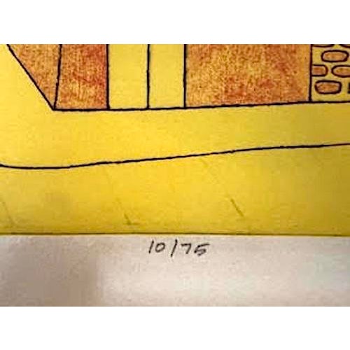 Lovely 1970's Limited Edition 10/75 Original Print of French Cityscape Titled "La Place au Soleil". Artist's signature...