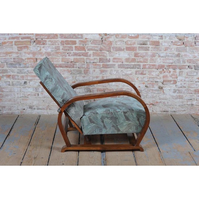 Czech Art Deco Walnut and Chrome Reclining Armchair, 1930s For Sale - Image 4 of 18