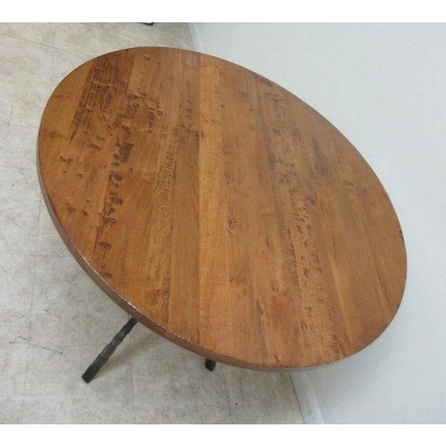 Metal 1990s Charleston Forge Hearthstone Wrought Iron Dinette Center Table Honey Suckle Maple For Sale - Image 7 of 9