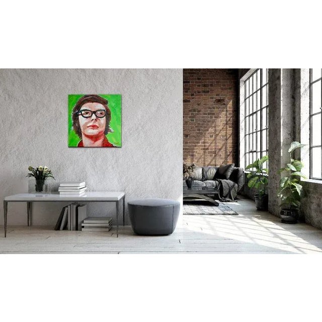 Contemporary Figurative Pop Art Portrait (24″×24″, Original Oil on Canvas) For Sale In Reno/Lake Tahoe - Image 6 of 6