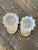 Vintage Opalescent Blown Glass Cornucopia-Style Trumpet Vessels on Mirrored Cut Glass Bases, a Pair, Circa 1930s For Sale - Image 9 of 12