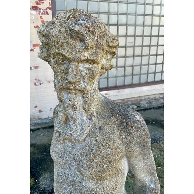 Vintage Cast Stone Garden Sculpture Fountain of a Sea God. Chairish