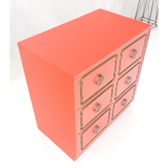 Wood Dorothy Draper 3 Drawers Dresser Chest w/ Ring Pulls For Sale - Image 7 of 18