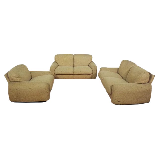 Sofas and Armchair in Wool from Busnelli, 1970s, Set of 3 For Sale