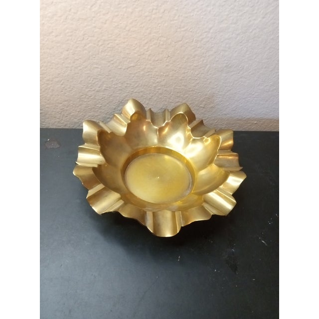 Mid-Century Modern 1960s Solid Brass Scalloped Catchall or Ashtray Bowl For Sale - Image 3 of 7
