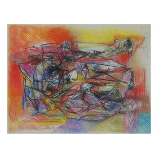Silvin Bronkart, Large Coloured Abstract Composition, 1957, Mixed Media on Paper For Sale