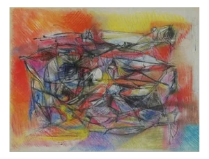 Silvin Bronkart, Large Coloured Abstract Composition, 1957, Mixed Media on Paper