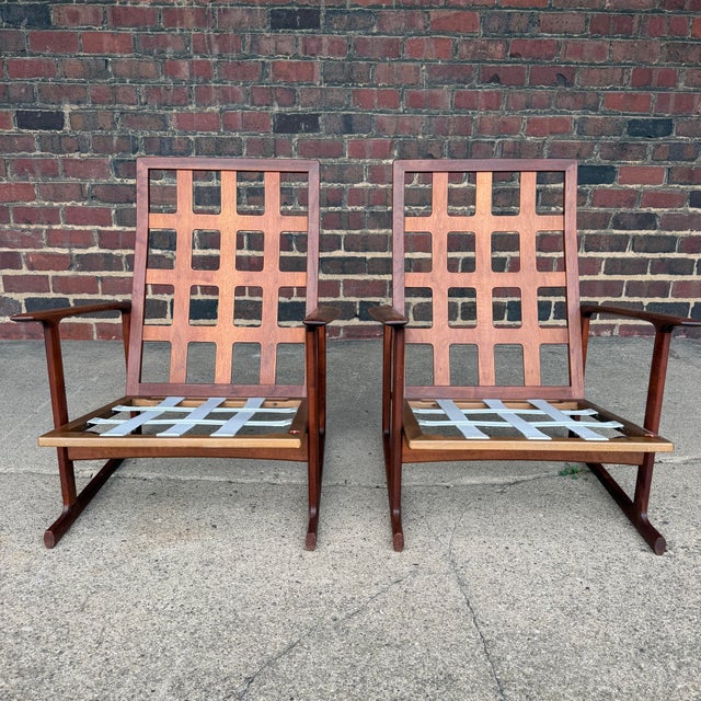 Mid-Century Modern Pair of Ib Kofod Larsen for Selig High Back Sled Chairs Danish Modern New Cushions For Sale - Image 3 of 12