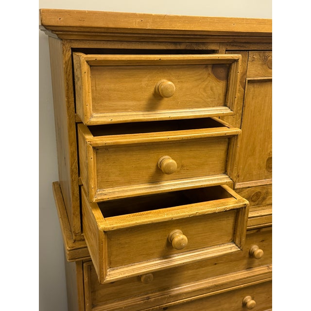 Rustic Scrubbed Pine Farmhouse Chest of Drawers For Sale - Image 4 of 12