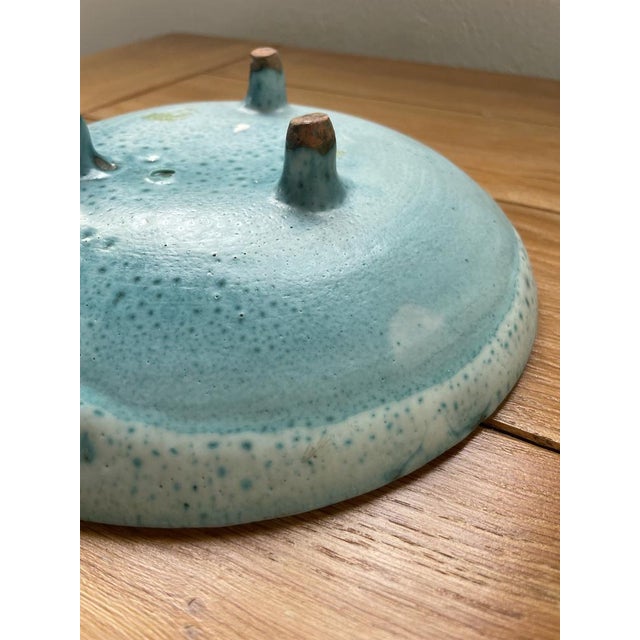 Blue Enameled Tripod Plate Dish, 1950s For Sale - Image 17 of 18