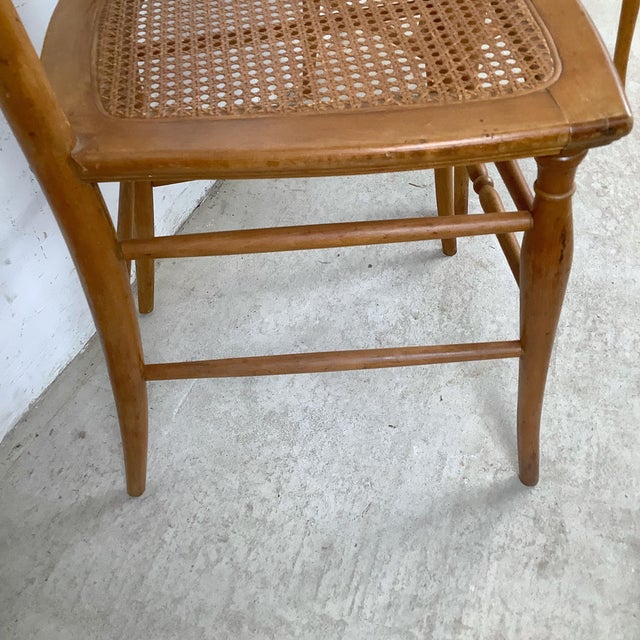 Antique Ribbon & Garland Caned Seat Side Chairs – Pair For Sale - Image 14 of 18