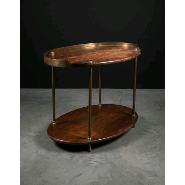English Two-Tier Occasional Table in Mahogany and Brass For Sale - Image 4 of 8
