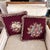 English Vintage Burgundy Floral Needlepoint Pillows With Silk Backs, Pair For Sale - Image 3 of 10