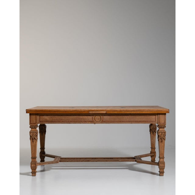 Brown 19th Century France Rich Walnut Brown Extending Walnut Trestle Table For Sale - Image 8 of 11
