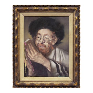 Weber Gyula, Hungarian Judaica, Hassidic Rabbi Painting For Sale