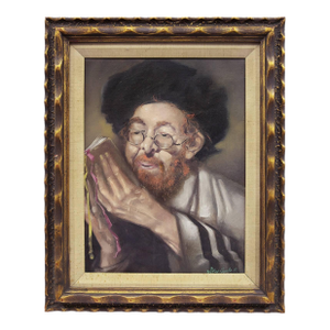 Weber Gyula, Hungarian Judaica, Hassidic Rabbi Painting