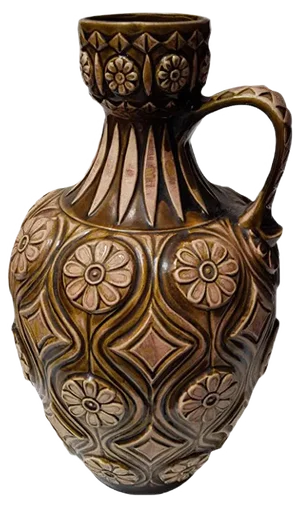 Ceramic Relief Floor Vase by Bodo Mans for Bay Keramik, 1970s
