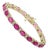 11 Ct Oval Rubies and Diamond Tennis Bracelet 14 Karat Yellow Gold For Sale