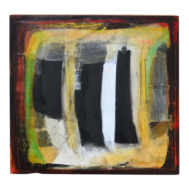 Luz: Tres Barras Abstract Painting, Oil and Tissue Paper, 21st Century by Tina Fuentes For Sale