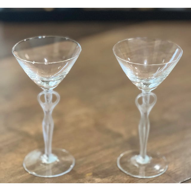1970s 1970s Bayel France Bucchante Frosted Stemware- Set of 2 For Sale - Image 5 of 5
