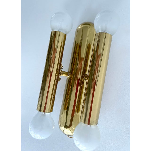 Vintage Space Age Brass Sconces, 1970s, Set of 2 For Sale - Image 15 of 18