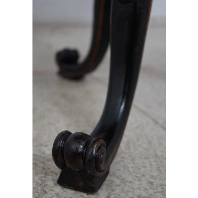 Paint Harden Paint Decorated Lamp Table W. Brass Gallery For Sale - Image 7 of 12