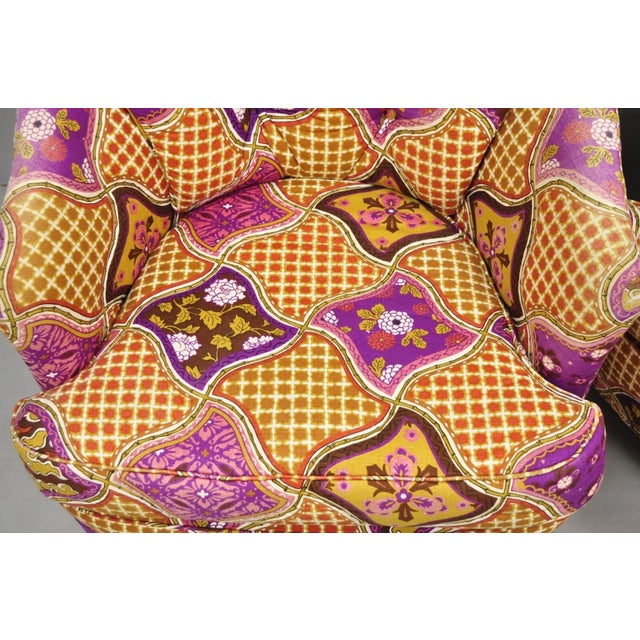 John Stuart Mid 20th Century Vintage John Stuart Mid Century Modern Purple Barrel Back Club Lounge Chair Pair For Sale - Image 4 of 12