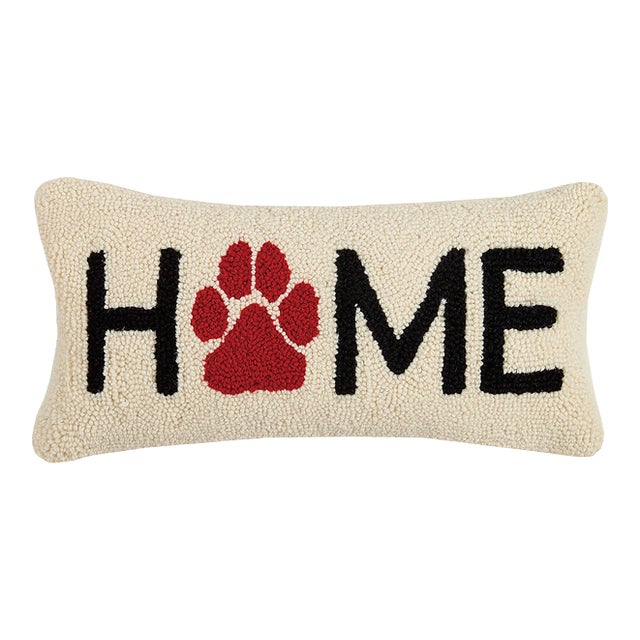 Home Paw Hook Pillow, 9" x 18" For Sale