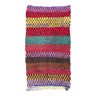 Moroccan Berber Traditional Vintage Striped Rug For Sale