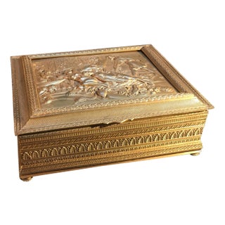 Antique Austrian Gilt Bronze Table Box Circa 1900 For Sale