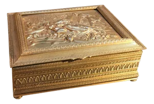 Antique Austrian Gilt Bronze Table Box Circa 1900