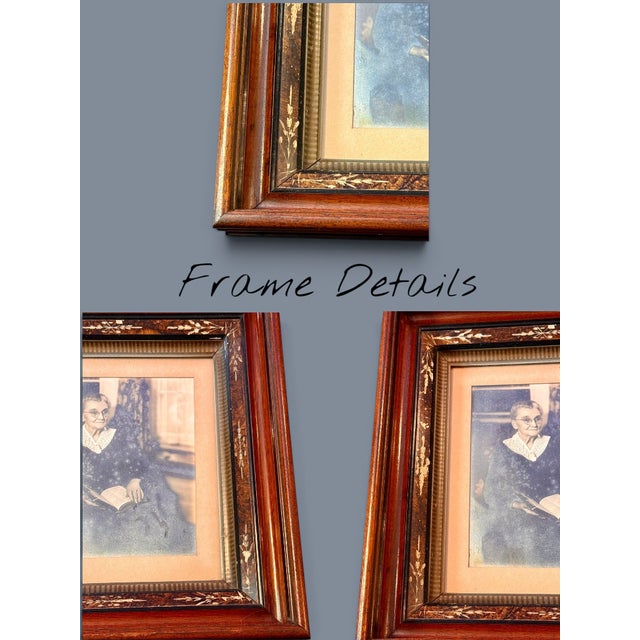 Brown Antique Victorian Shadow Box Frame Sepia Portrait-Silver Gelatin Photo-C1800s For Sale - Image 8 of 11