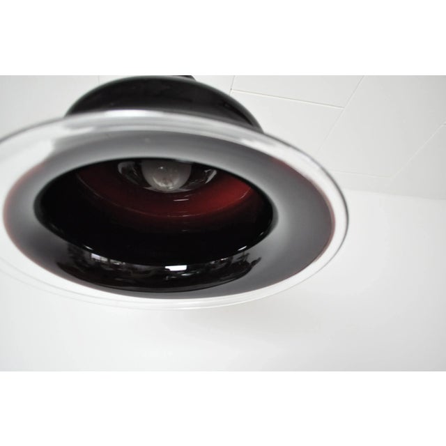 Ruby mouth blown opaline glass pendant "sonate" designed by michael bang for holmegaard (later royal copenhagen)....