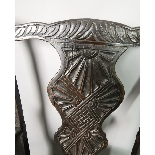 Antique Georgian Elbow Chair, Carved Oak, Gothic Style For Sale - Image 6 of 10