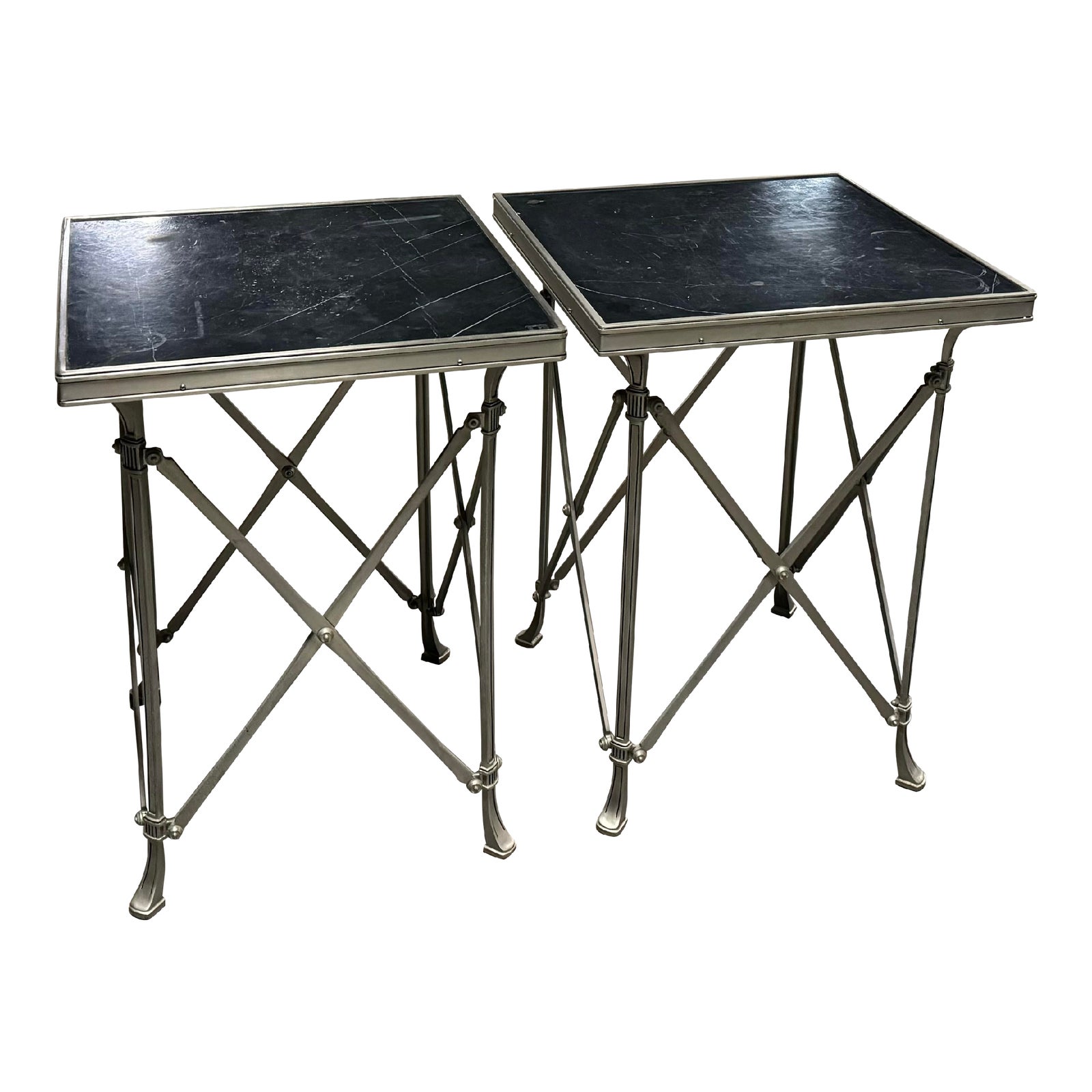 1980s Pair of Vintage Restoration Hardware Campaign Style End Tables