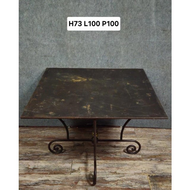 Wrought Iron Table with Sculptural Base For Sale - Image 6 of 8
