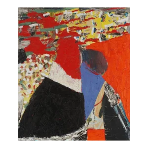 Vintage Red, Black and Blue Abstract Expressionism by Michael Pauker