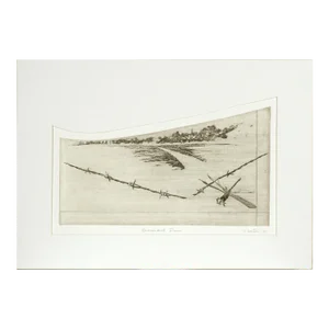 "Unremembered Dream" Dragon Fly and Barbed Wire - Intaglio Print by Tomoya Uchida