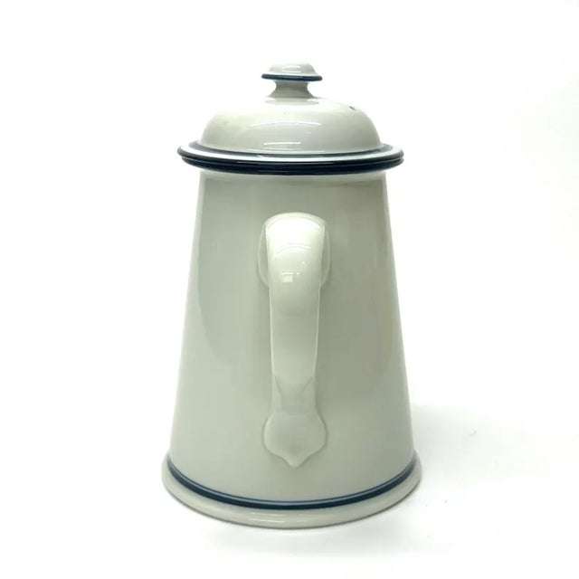 Mid-Century Modern Vintage Blue & White Ceramic Christianhavn Coffee Pot by Dansk Bistro For Sale - Image 3 of 9