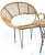 Splendid and rare original bamboo lounge set from the 1950s, consisting of two armchairs and a coffee table, designed by...