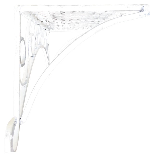 Vintage Woven Metal Lattice Wall Shelf For Sale - Image 4 of 8