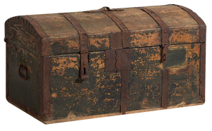 Antique Chest in Green Patina, 1900