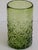 Rare vintage Early 2000s set of four Mexican green drinking glasses that are hand blown into a bubble and then inserted...